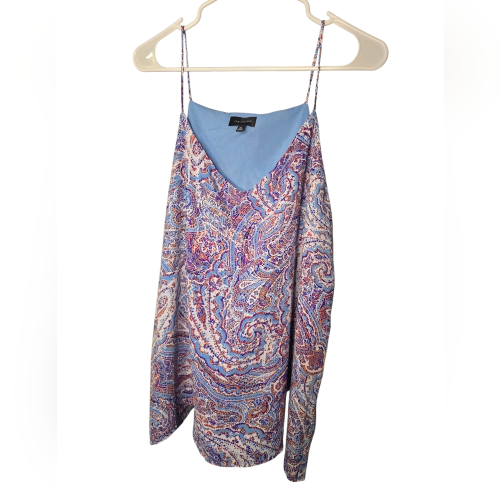 The Limited Blue and Purple Asymmetrical Camisole